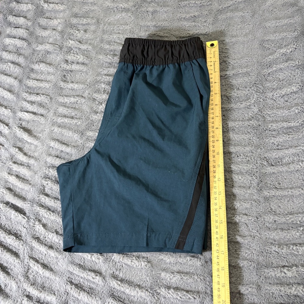 LEG3ND Mens Athletic Shorts Teal Blue‎ Gray Trim Pockets FA50191 Size S - Picture 7 of 8